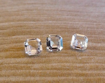 Vivid Old Antique Carre Cut White Sapphire