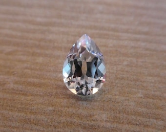 Stunning Old Antique Cut Pear or Teardrop White Sapphire 1.76 - 1.84 full sparkling carats