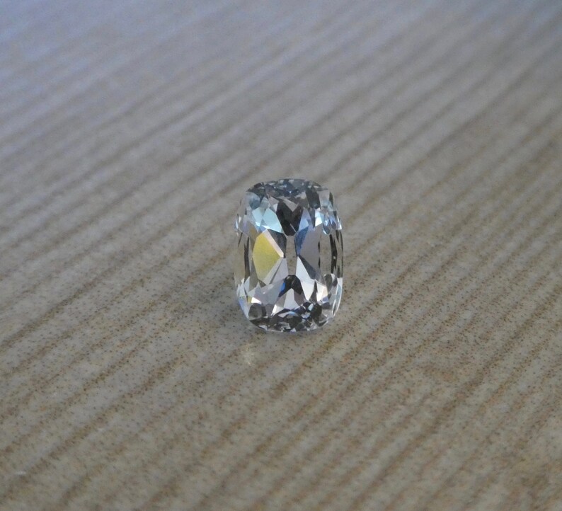 Chunky 7x5 millimeter Hand Cut Old Mine Antique Cushion Cut Loose White Sapphire 1.47 carats