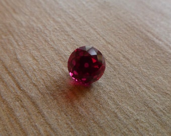 Blood Red Sparkling Rare Old European Cut Round Ruby XL 7.2 millimeters