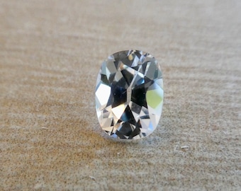 Old Antique Cushion Cut White Sapphire with Vibrant Sparkle & Fire 2+ full carats