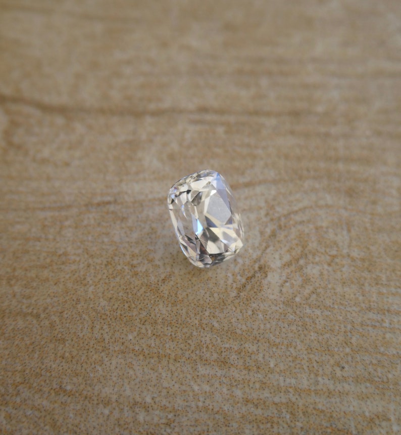Chunky 7x5 millimeter Hand Cut Old Mine Antique Cushion Cut Loose White Sapphire 1.47 carats