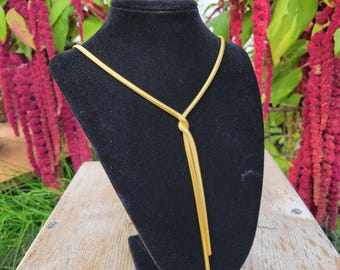 Vintage PLUNDER Design Gold Tone Square Snake Chain Necklace