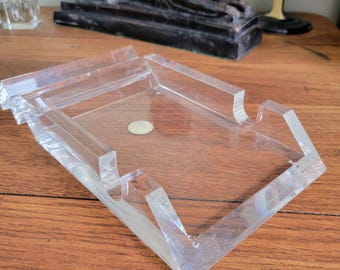 1980s GUZZINI Italy Lucite Desk Tray