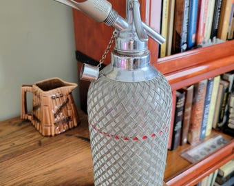 Vintage 1930s Art Deco Sparklets Type D "De Luxe" Soda Syphon – Complete with Key, Cap, & Intact Glass Dip Tube