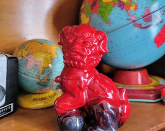 Rare 1982 Royal Doulton Flambé "Dog of Fo" Figurine (Model 2957)
