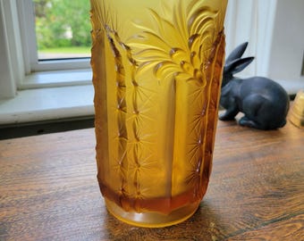 Vintage JOSEF INWALD Barolac Satin Amber Glass Cactus Vase