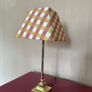 Hand painted mustard and dusky pink shade