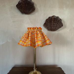 Paralume Tartan in lana arancione