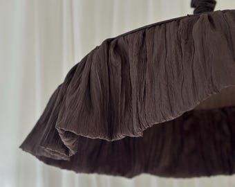 AMARA — Klosz do lampy wiszącej z tkaniny w kolorze czekoladowego brązu