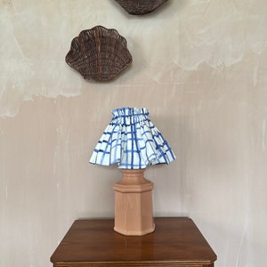 Blue and white scrunchie lampshade