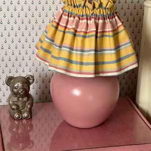 Multi stripe gathered scrunchie fabric lampshade