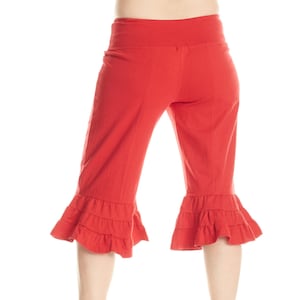 Goddess Bloomer Mishu Capri, Steampunk, Belly dance, Cropped ruffle pant, Dance pant, Festival clothing, Plus size image 2