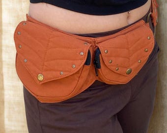Ivy Belt ~ Mishu~ Utility belt , Leaf purse, Pocket belt , Festival utility belt , Renaissance Faire belt , Elven leaf utility belt