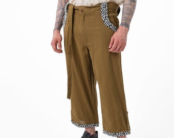 Tulum Pant ~ Mishu ~ Androgynous clothing , Festival clothing , Hippie shorts , Burningman, Alternative Clothing ,