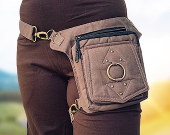 Eclipse Bag Brass ~ Mishu ~ Thigh bag, Pocket belt, Utility belt, Convertible bag, Festival belt, Vending belt, Burning Man