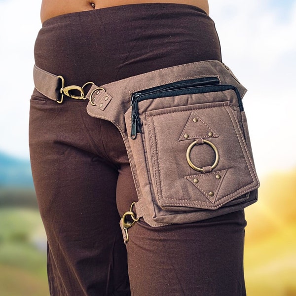 Eclipse Bag Brass ~ Mishu ~ Thigh bag, Pocket belt, Utility belt, Convertible bag, Festival belt, Vending belt, Burning Man