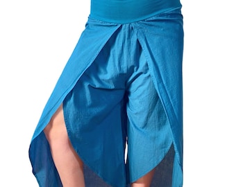 Cotton Lotus Pants: Lightweight Leg Slit Boho Style