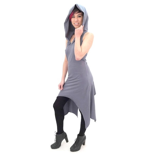 Geo Hood Dress ~ Mishu ~ Hooded Dress, Backless, Alternative fashion, Festival clothing, Burning man