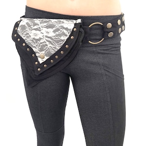 Cinturón de bolsillo de encaje: detalles de latón, cinturón utilitario para festivales