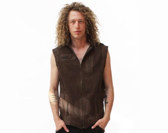 Multi Pocket Vest ~ Mishu ~ Festival Fashion , Burning man vest , Androgynous clothing , Alternative Clothing