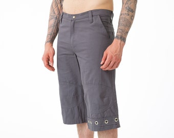 Grommet Shorts Men ~ Mishu ~ Androgynous clothing , Festival clothing , Hippie shorts , Burningman, Alternative Clothing ,