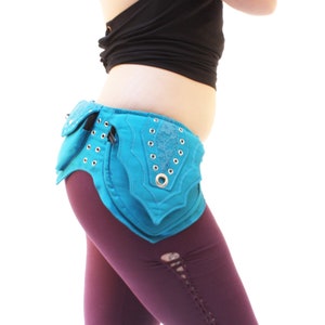 Luxe Teal Pocket Belt: Festival Utility Belt with Lace