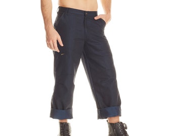 Pinstripe Pants~ Mishu ~ Mens pants, lounge pant, relaxed denim, loose leg