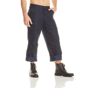 Pinstripe Pants~ Mishu ~ Mens pants, lounge pant, relaxed denim, loose leg