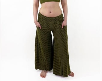 Boho Pocket Pant ~ Mishu ~ Alternative clothing , Burningman , Festival fashion , Hoop clothing , Belly Dance Pant