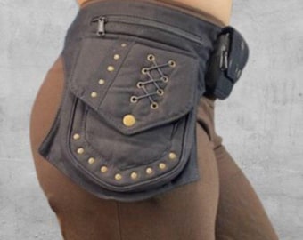 Canvas Utility Belt: Festival Hip Bag with Pockets
