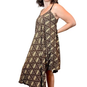 Bohemian Stretchy Cotton Dress: Fairy Pixie Alternative Clothing Brown Witch