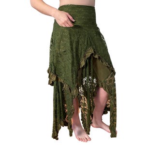 Lace Petal Skirt ~ Mishu ~ Fairy clothing , Elven clothing , Pixie clothing , Witchy Clothing,