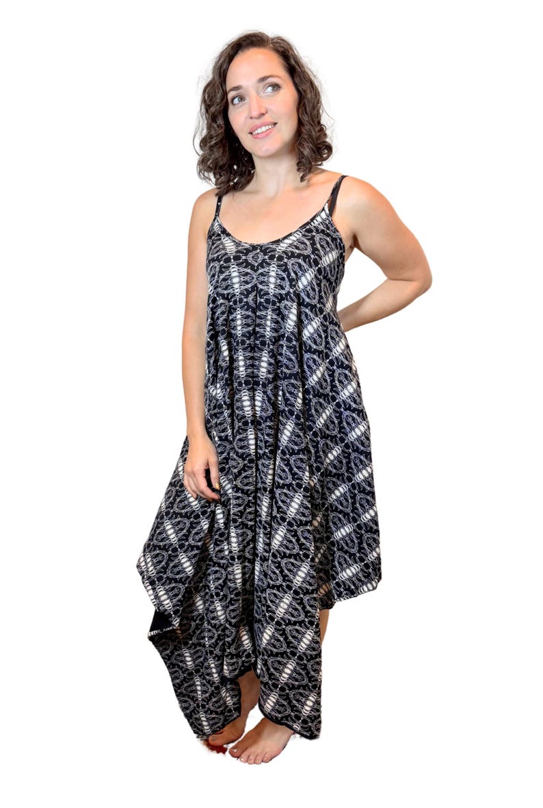 Bohemian Stretchy Cotton Dress: Fairy Pixie Alternative Clothing Silver Witch