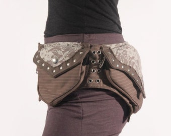 Pixie Belt Lace Silver ~ Mishu ~ Hip belt, Pocket belt, Faerie, Festival clothing, Travel belt, Woodland, Burning Man