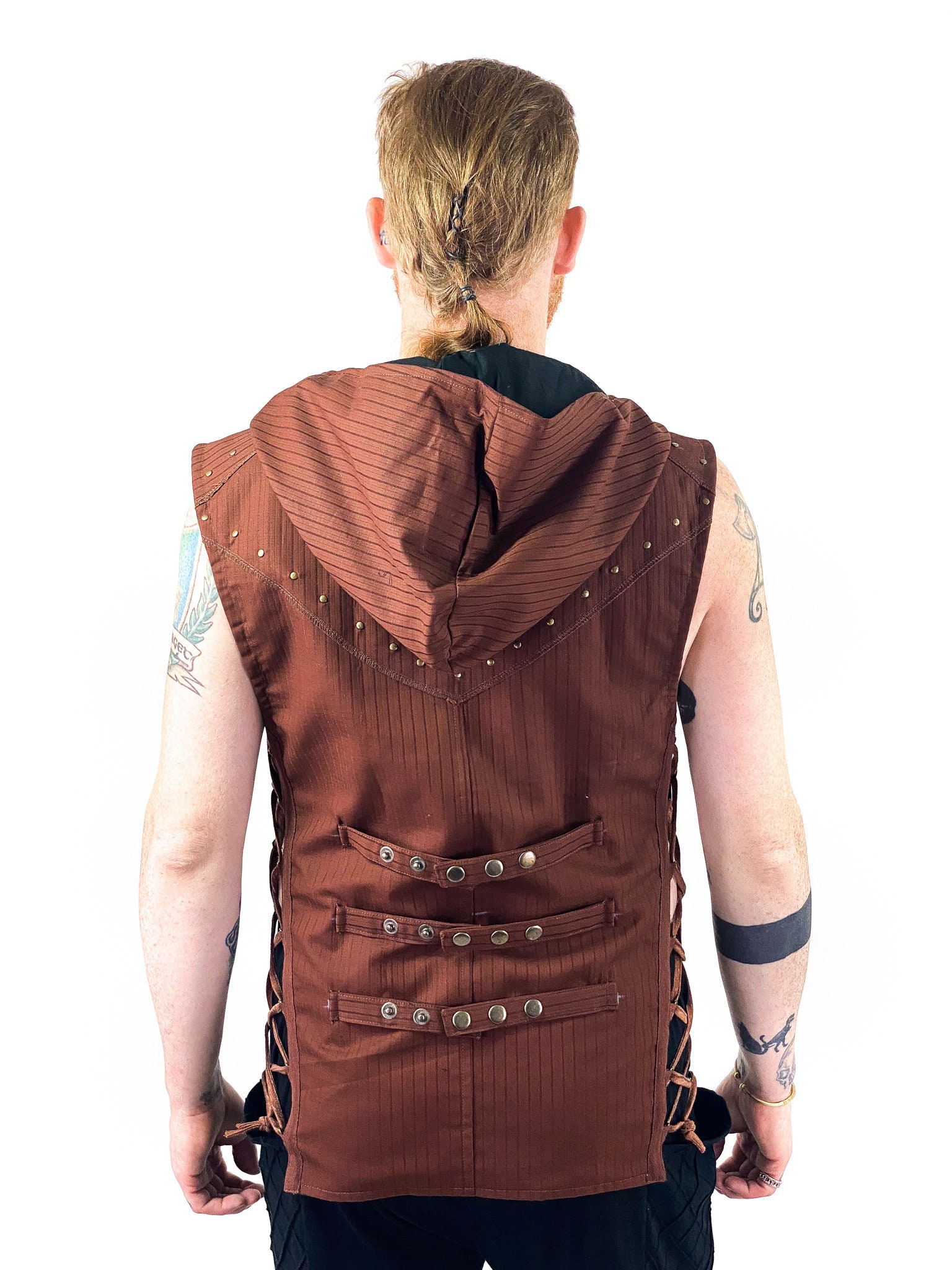 トップス Hooded Short Vest - Flight Satin(Brown) トップス Hooded