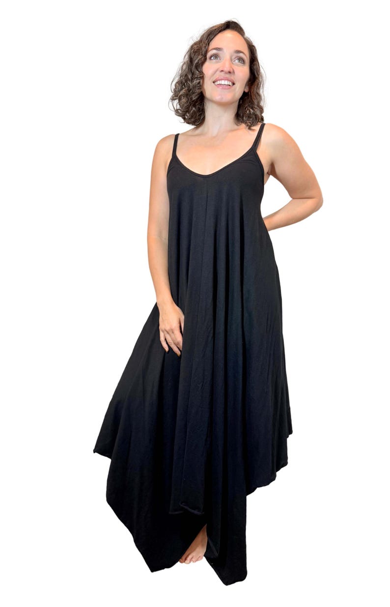 Bohemian Stretchy Cotton Dress: Fairy Pixie Alternative Clothing Black