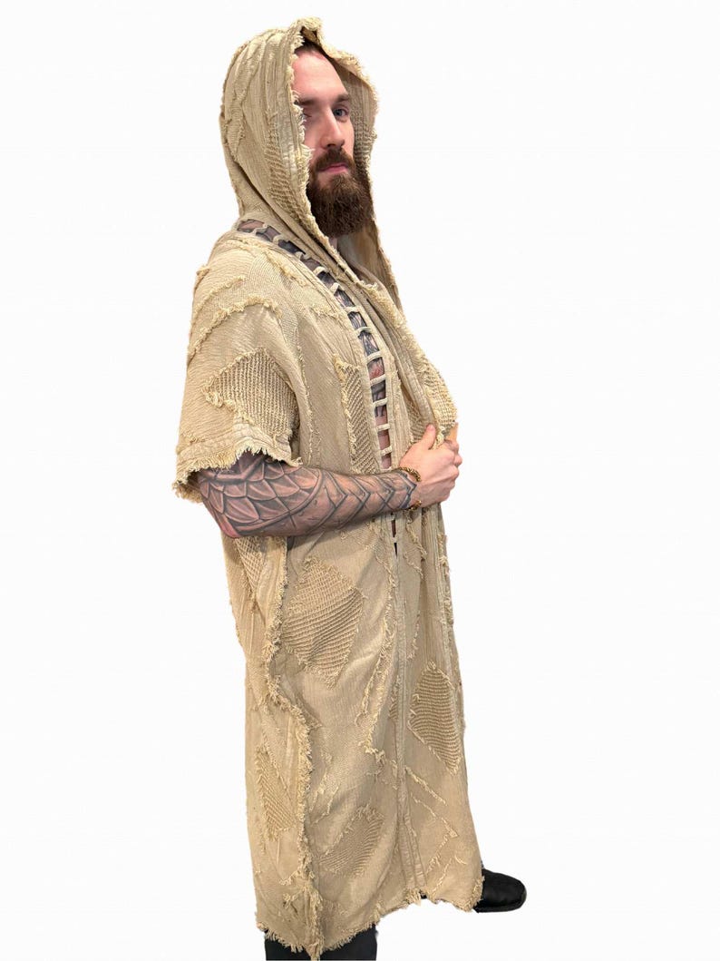 Frayed Robe Distressed Cotton Festival Cloak: Post-apocalyptic Wasteland Clothing ...