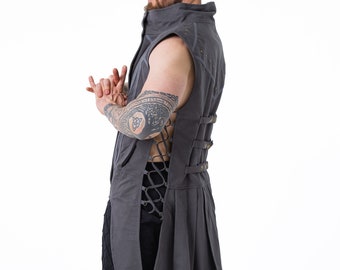 Magus Tailcoat ~ Mishu ~ Wasteland Clothing , Post Apocalyptic Clothing , Festival Clothing , Larp Clothing