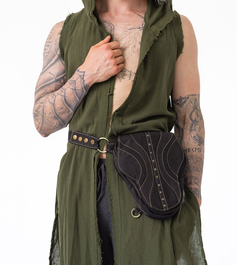 Torba z czaszką: rozkładany bawełniany pasek narzędziowy - pas festiwalowy zdjęcie 1