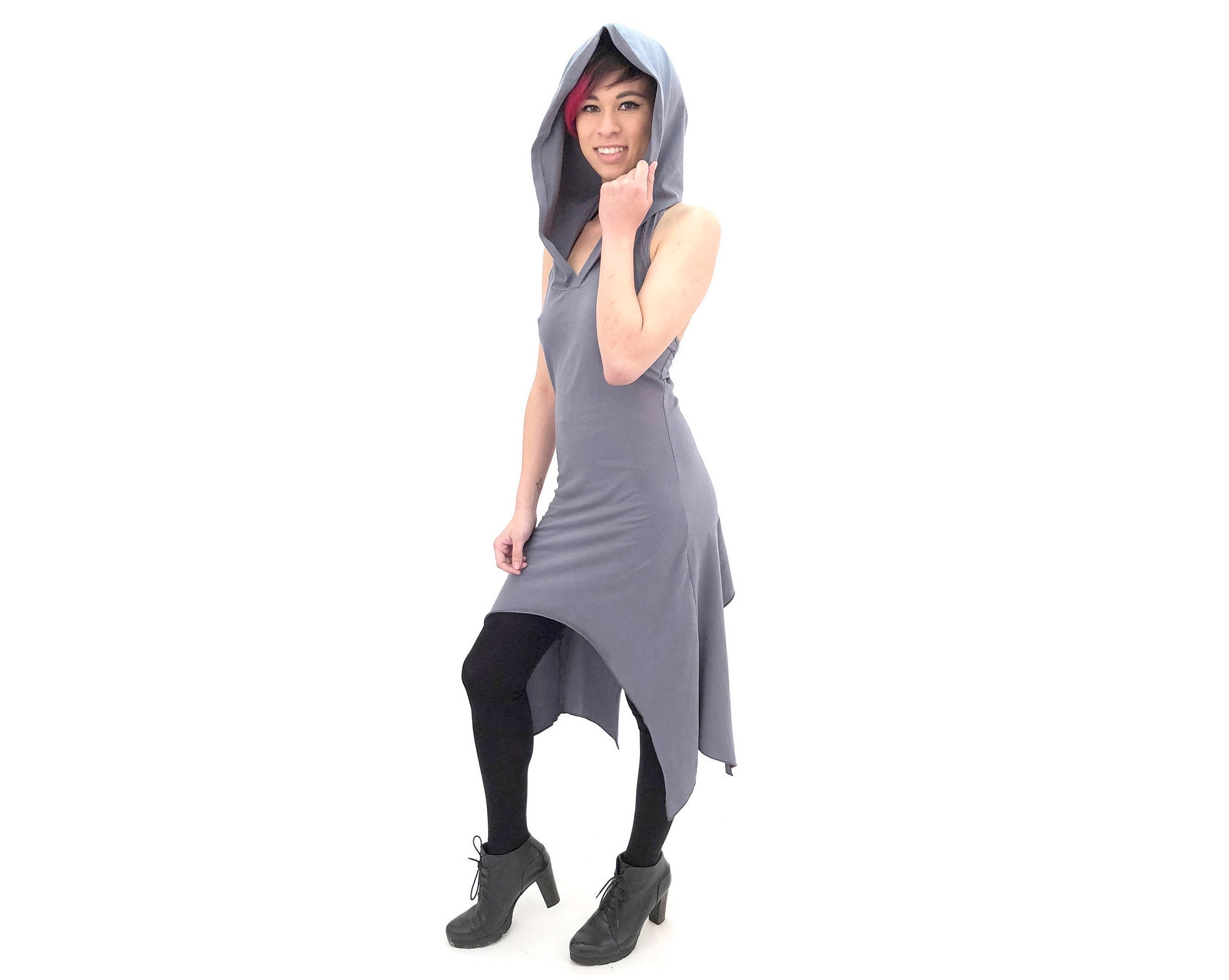 sachin and babi light blue dress Hooded Backless Dress