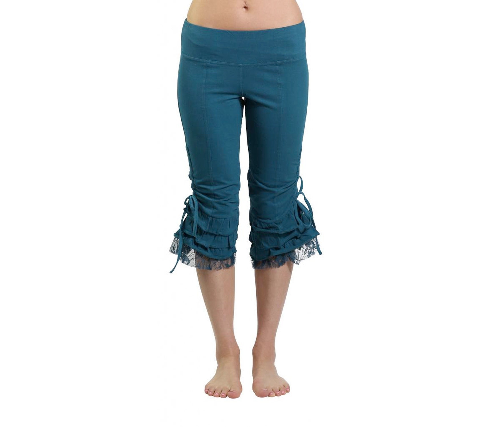 buy online retailer capri ~ Lace Ruffle Capri ~ Mishu ~ Lace Dance capri,  Yoga pant, Petal ~ Mishu Ruffle pusher, Capri Dance Clam digger, Bloomer,  Cropped pant, Festival clothing 