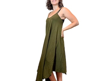 Bohemian Stretchy Cotton Dress: Fairy Pixie Alternative Clothing