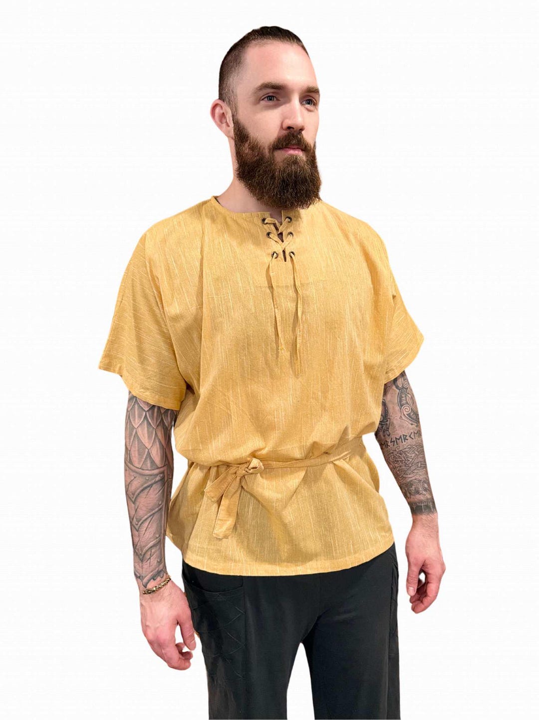 Woven Cotton Renaissance Tunic: Unisex Medieval LARP Cosplay Shirt - Etsy