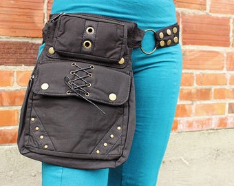 Global Pocket Hip Belt: Travel Utility Bag, Steampunk Festival Style