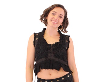 Mystic Vest ~ Mishu~ Witchy Vest , Wasteland Clothing , Elven Clothing , Pixie Clothing , Festival Clothing