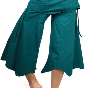 Fae Flair Pant ~ Mishu ~ Earth tones, Nymph, Fairy, Flare Capri, Folklore, Hooping, Festival clothing Peacock