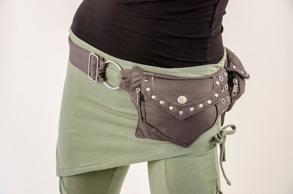 Pixie Belt Silver Mishu Canvas Utility Belt Canvas Pocket Belt Hip Bag Festival Belt Etsy UK
