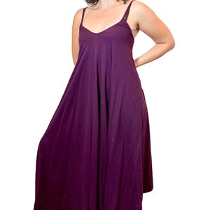Bohemian Stretchy Cotton Dress: Fairy Pixie Alternative Clothing Plum