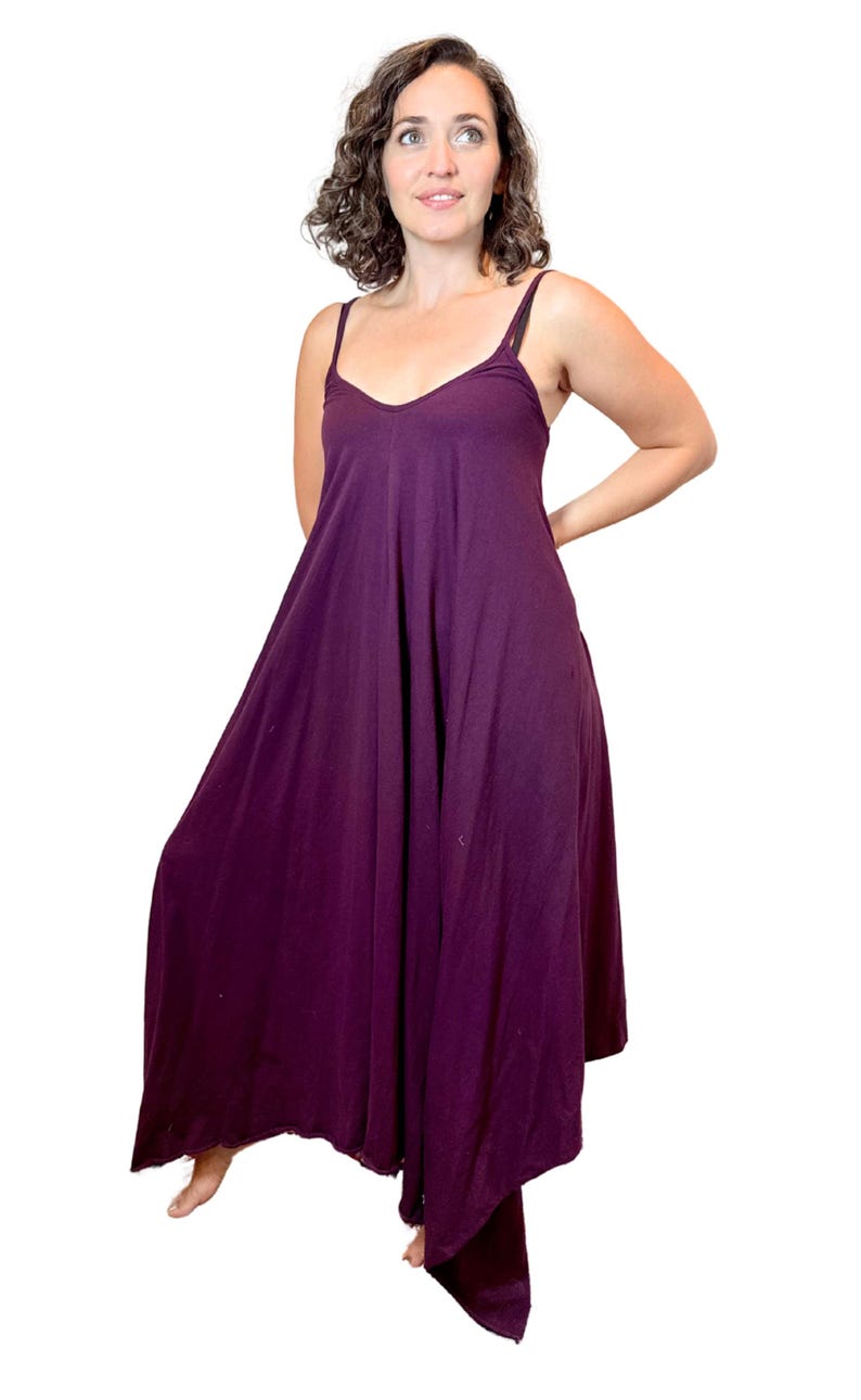 Bohemian Stretchy Cotton Dress: Fairy Pixie Alternative Clothing Plum